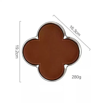 Luxury Leather Clover Tray