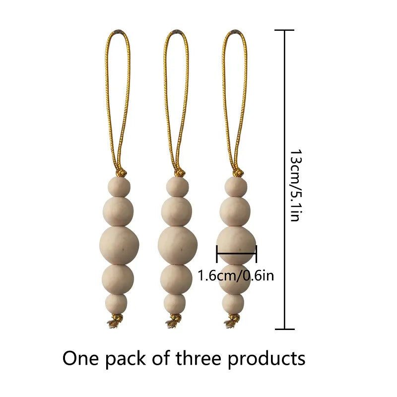 3 Stücke Holzperlen Weihnachtsbaum Dekor