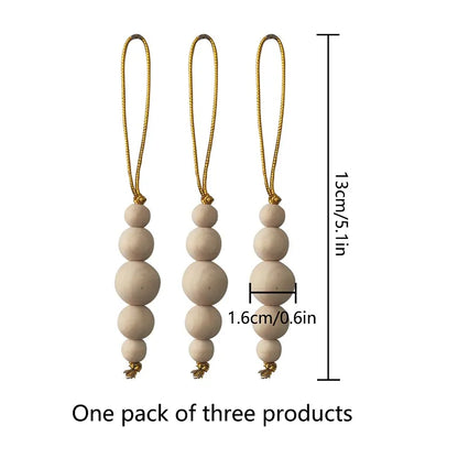 3 Stücke Holzperlen Weihnachtsbaum Dekor