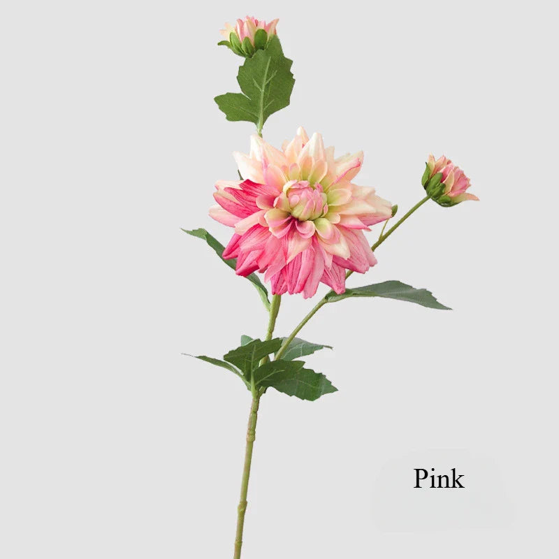 NordDahl Triple Bloom Artificial Dahlia Stem