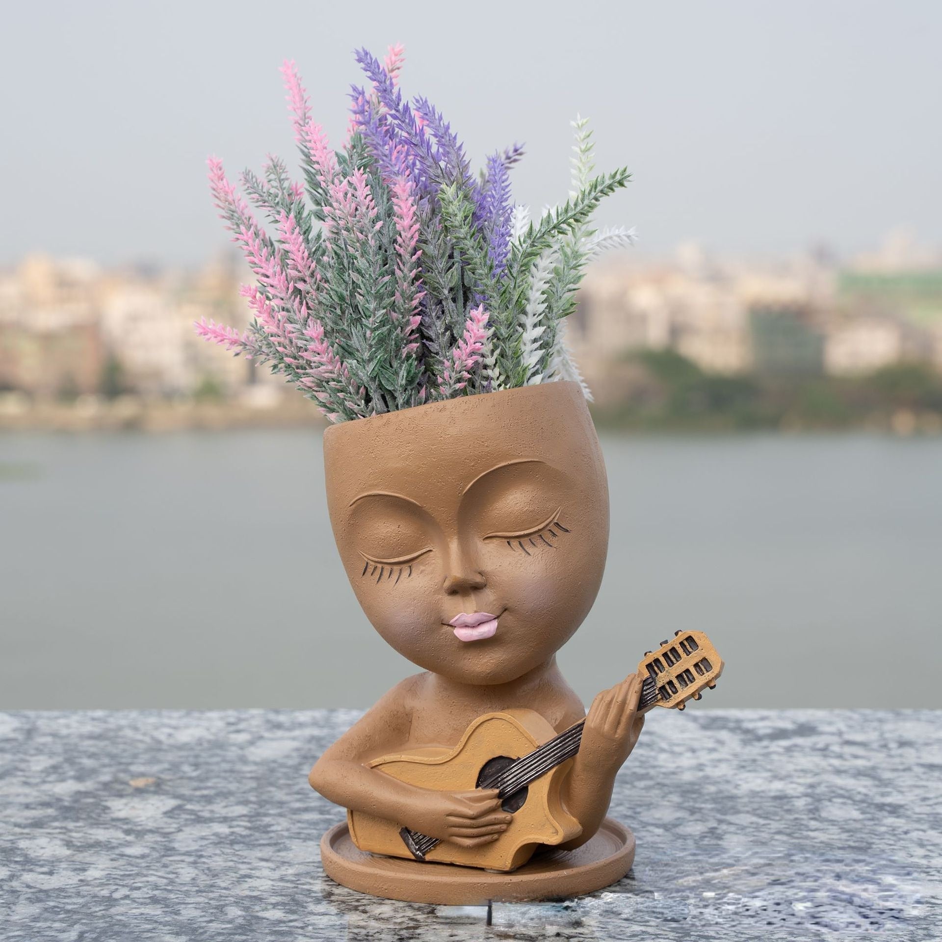 Guitar Lady Flowerpot