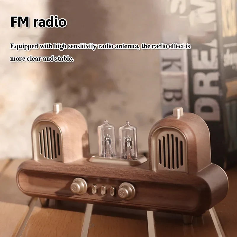 Enceinte Bluetooth rétro avec lampe d'ambiance