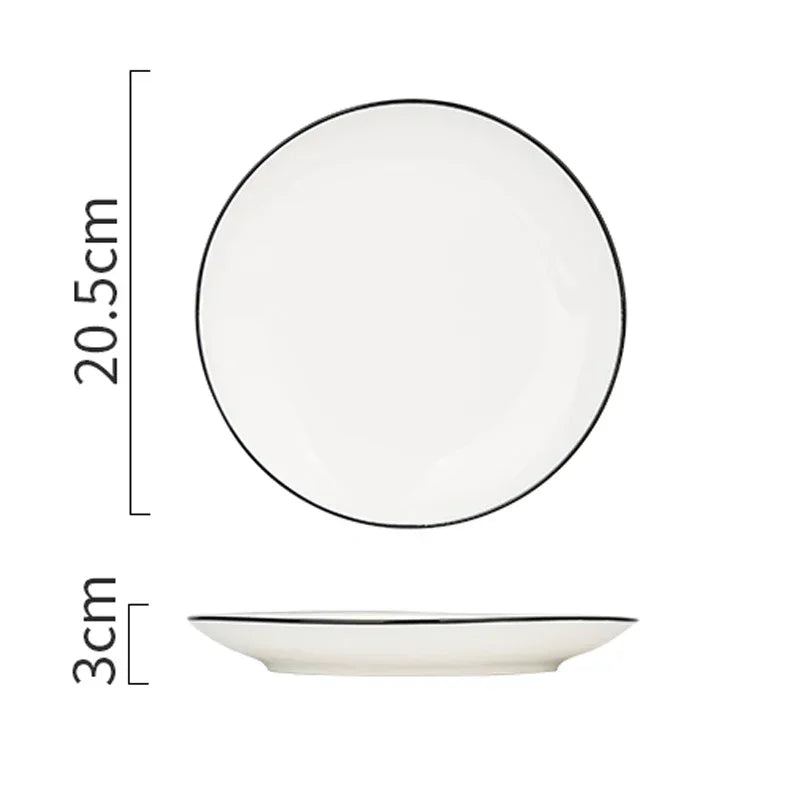 Black Line Ceramic Plates