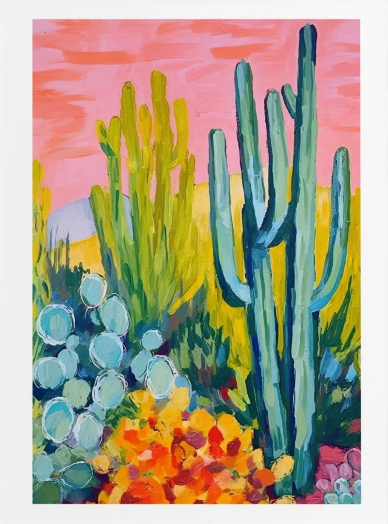 Cactus Bloom Collection Canvas Wall Art