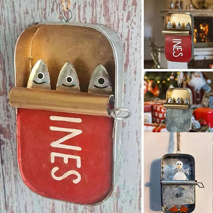 Coastal Sardine Can Hanging Ornament DIY Tin Fish Home Decor
