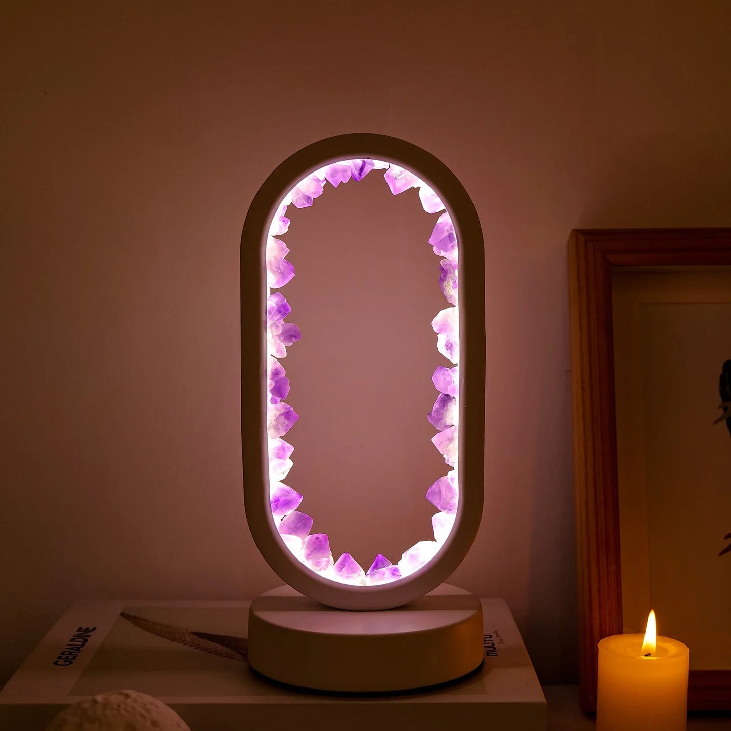 Natural Amethyst Oval Night Light