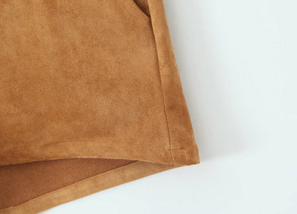Suedelle Retro High-Waist Shorts