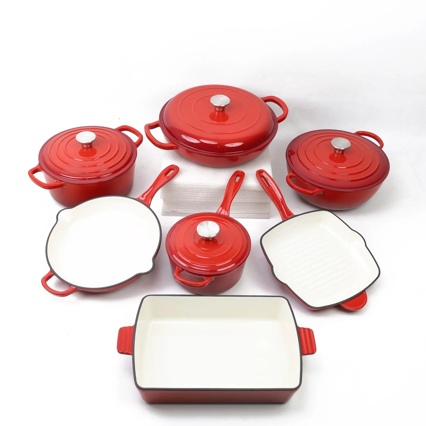 AuraNest™ 11-Piece Cast Iron Cookware Set
