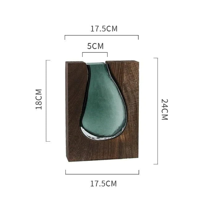 Sea Glass & Wood Vase