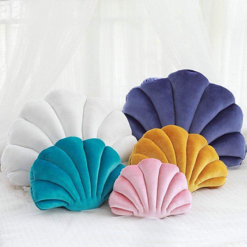 Sea Shell Stuffed Velvet Pillows