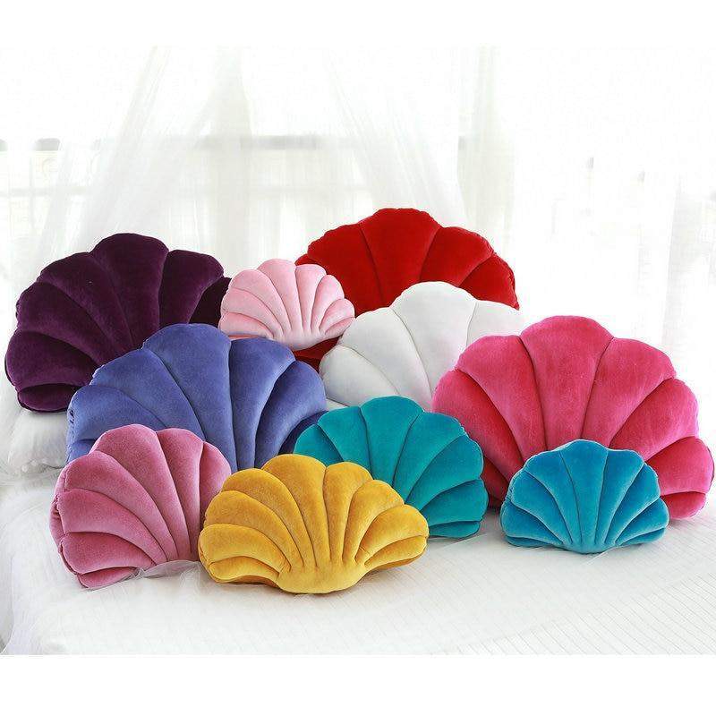 Sea Shell Stuffed Velvet Pillows