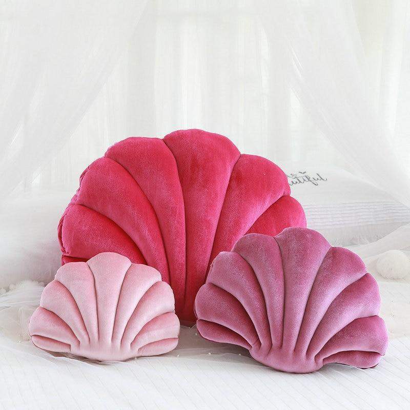 Sea Shell Stuffed Velvet Pillows