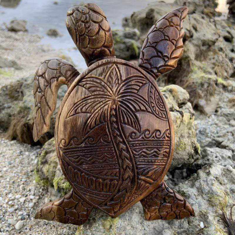 Sea Turtle Wood Figuirine