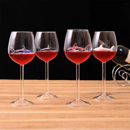 Whimsical Shark Wine Glasses