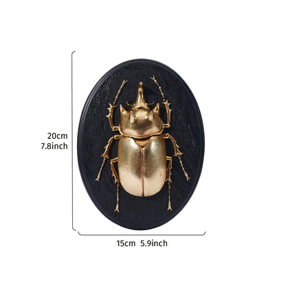 Golden Beetle Resin Wall Decor- Insect Themed Accent