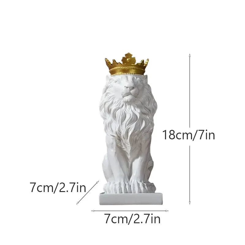 Golden Crown Lion King Statue