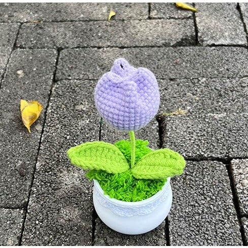 Hand Knitted Mini Potted Tulips