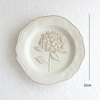 French Embossed Flowers Plates