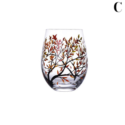 Four Seasons Trees Glass Cup