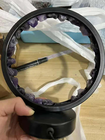 Lampe annulaire en cristal d'améthyste