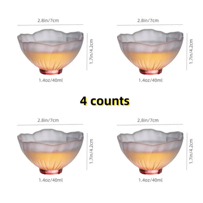 4 Pcs Glazed Sakura Bowls