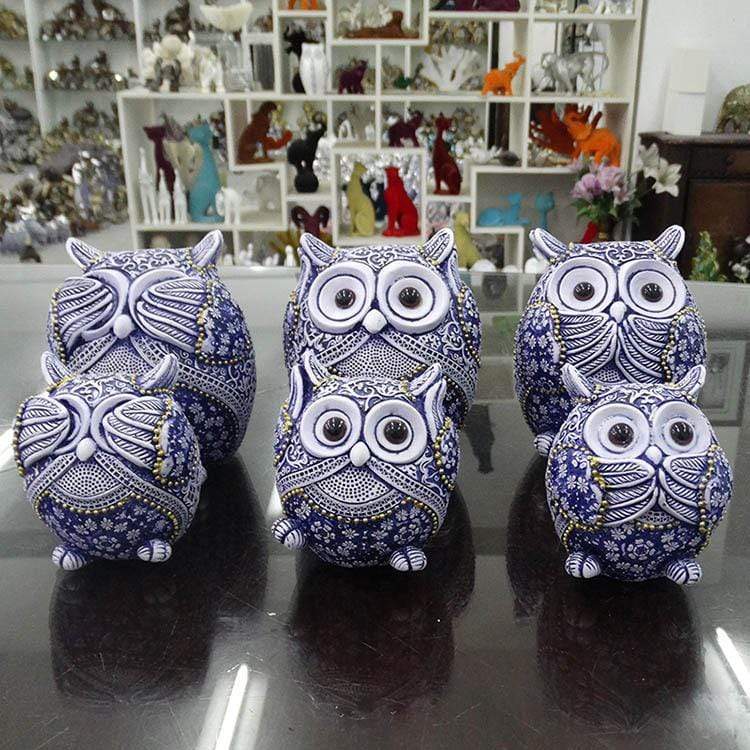 See, Hear Speak No Evil Owl Figurines