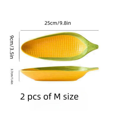 Corn Shaped Ceramic Plate