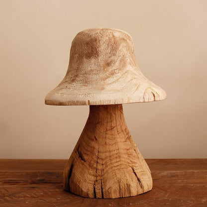 Mushroom Solid Wood Sculpture