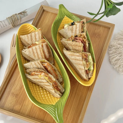 Corn Shaped Ceramic Plate