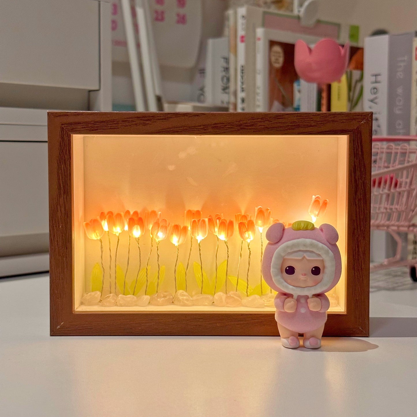 DIY Framed Tulips Flowers Night Light