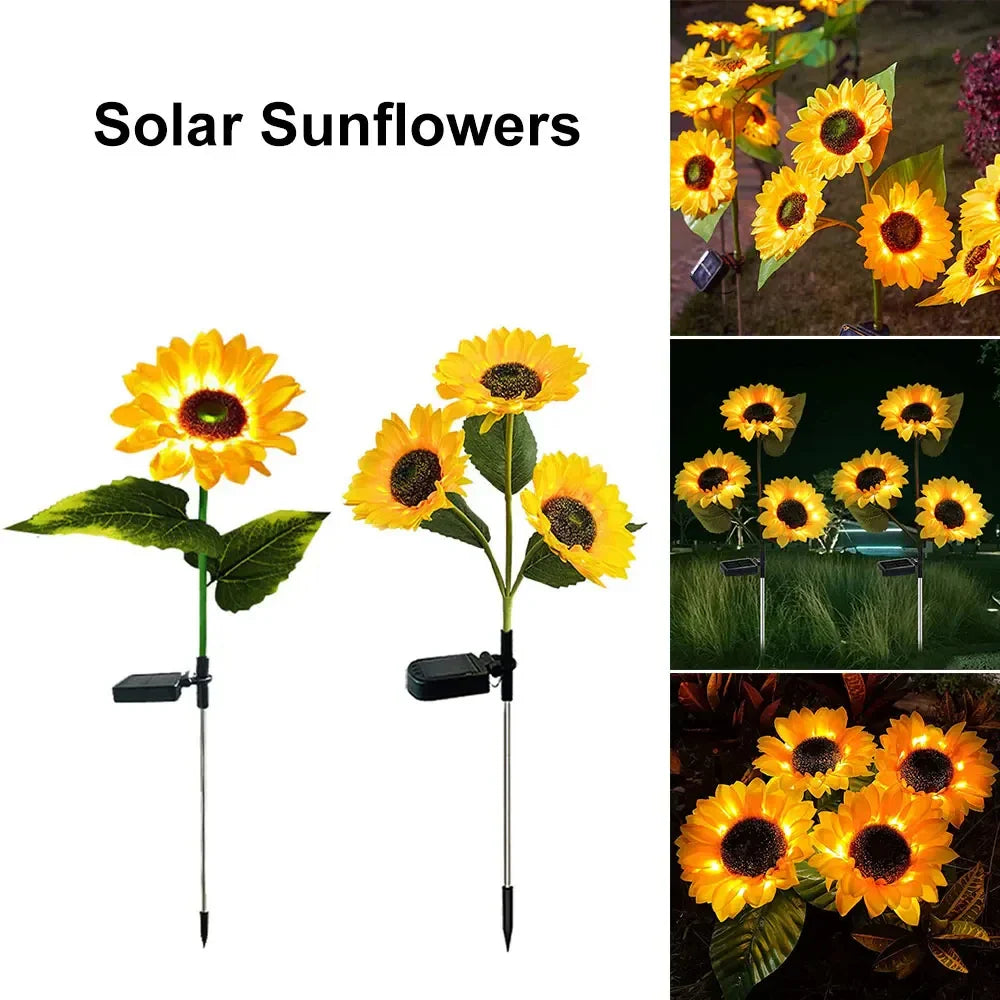 Lampes solaires à LED en forme de tournesol