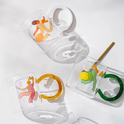 Tasse à café en verre artistique ludique