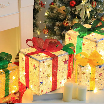 Christmas Lighted Gift Boxes with Remote