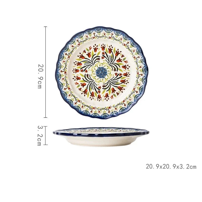 Hand-painted Floral Ceramic Bowl