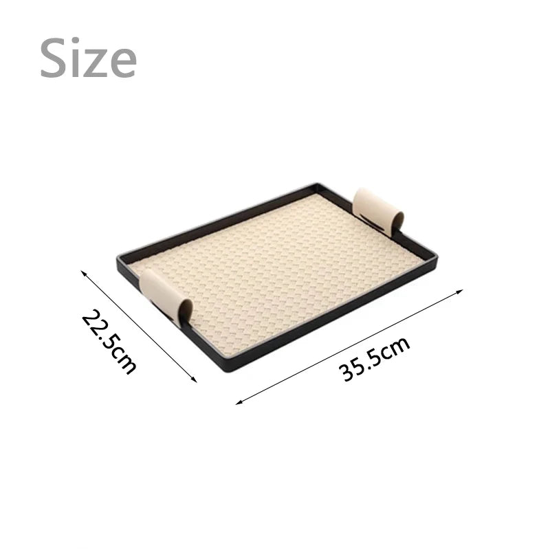 Plateau décoratif de luxe en cuir