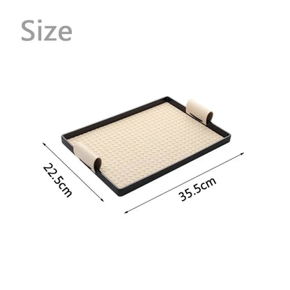 Plateau décoratif de luxe en cuir