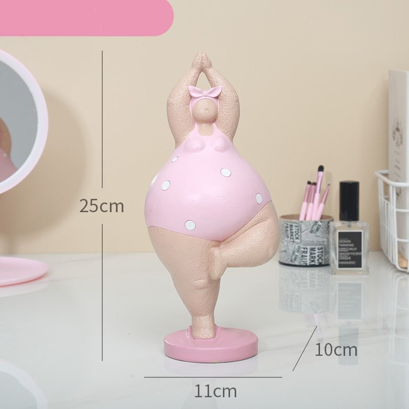 Charming Plus-Size Yoga Woman Figurine