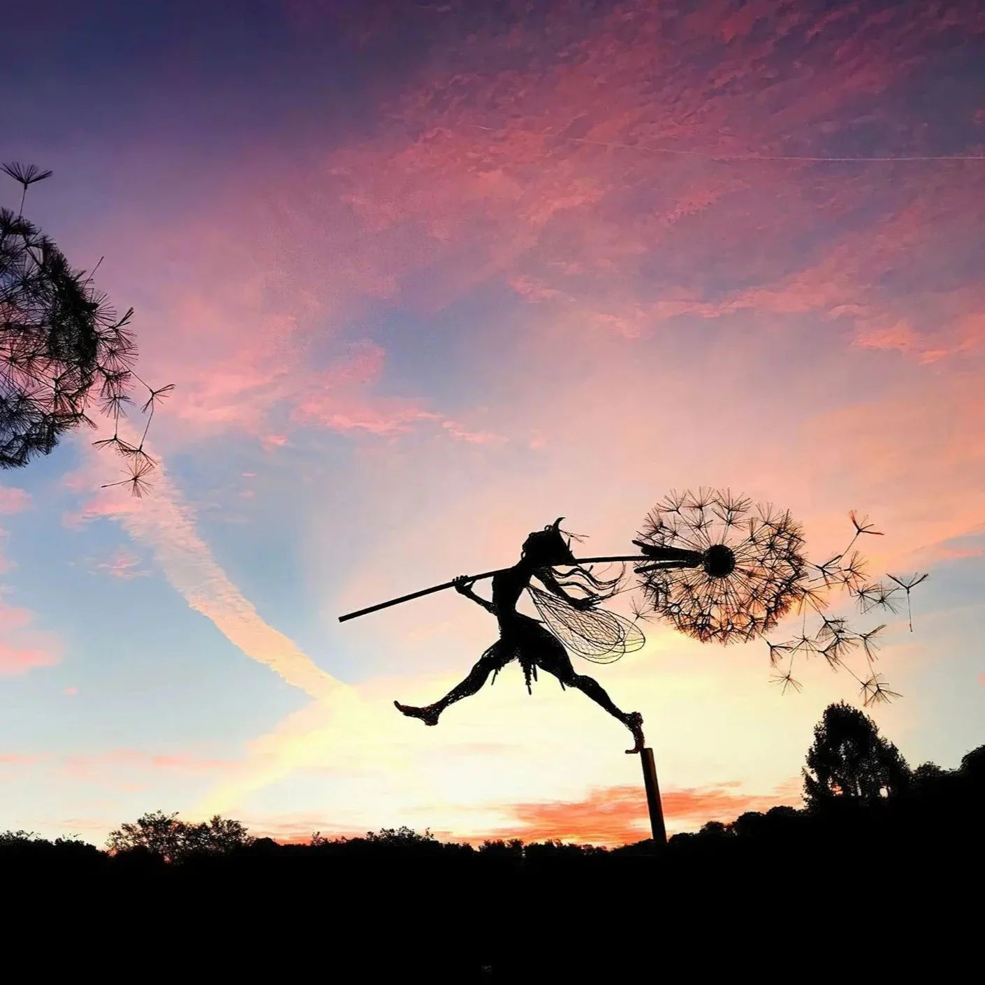 Fairy Dancing with Dandelion Garden Statue