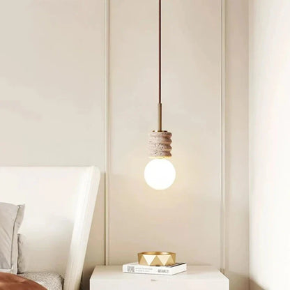 Lampada a sospensione moderna in travertino beige