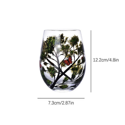 Tasse en verre arbres quatre saisons