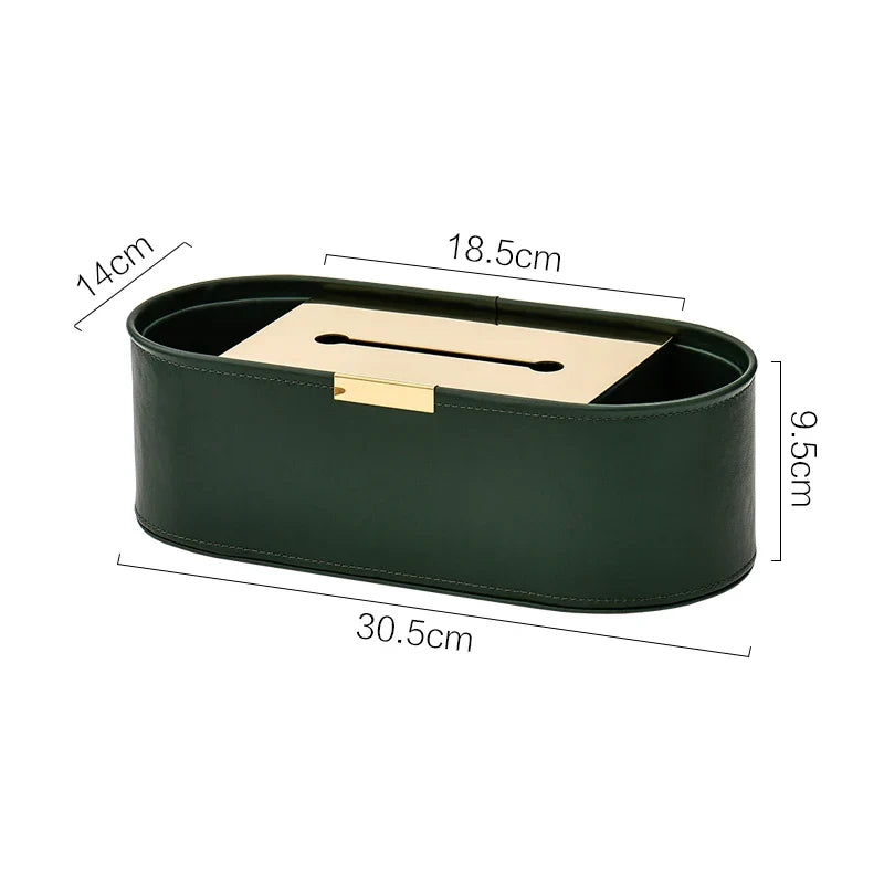 Luxury Leather Tissue Box Organizer for Living Room and Desktop