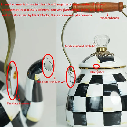 2,5 l karierter Keramik-Wasserkocher