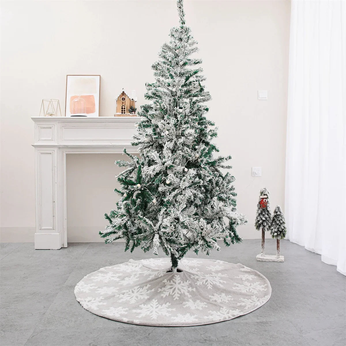 Gray Snowflake Christmas Tree Skirt