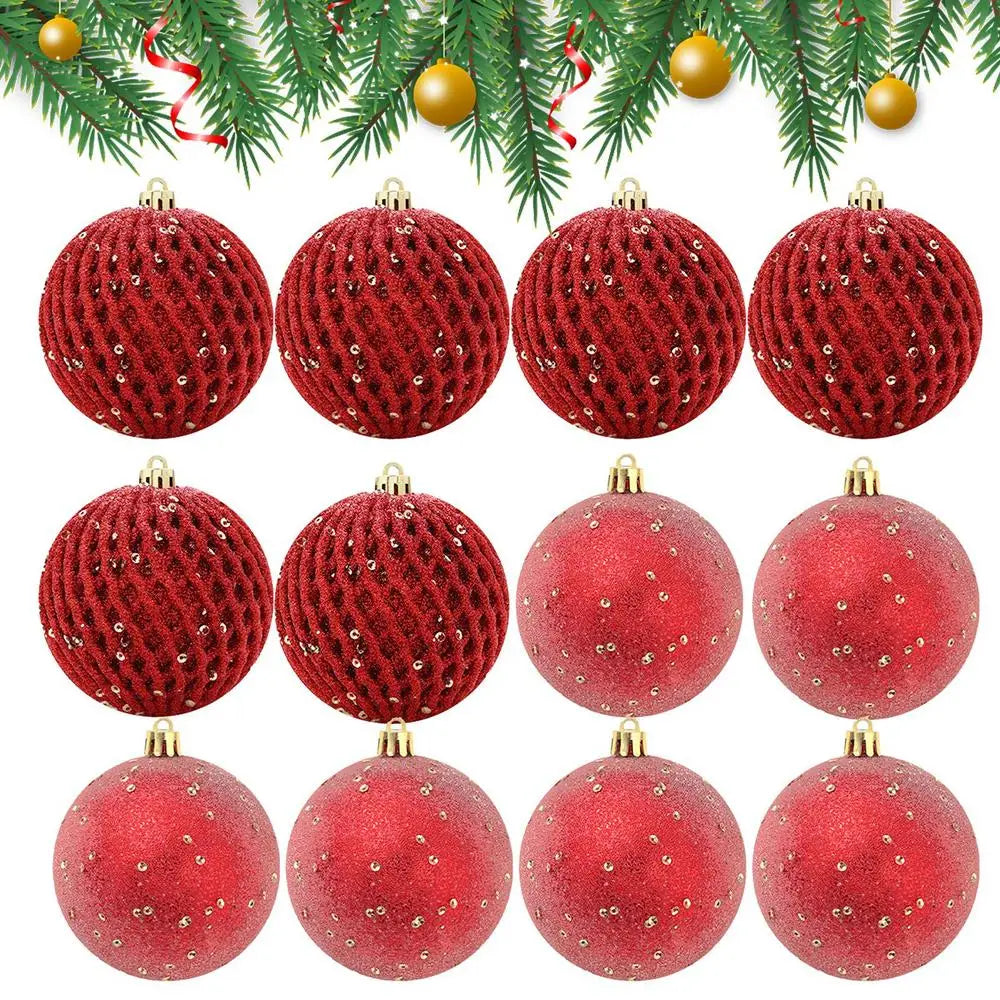 Boule brillante incassable, 12 pièces, décor d'arbre de noël