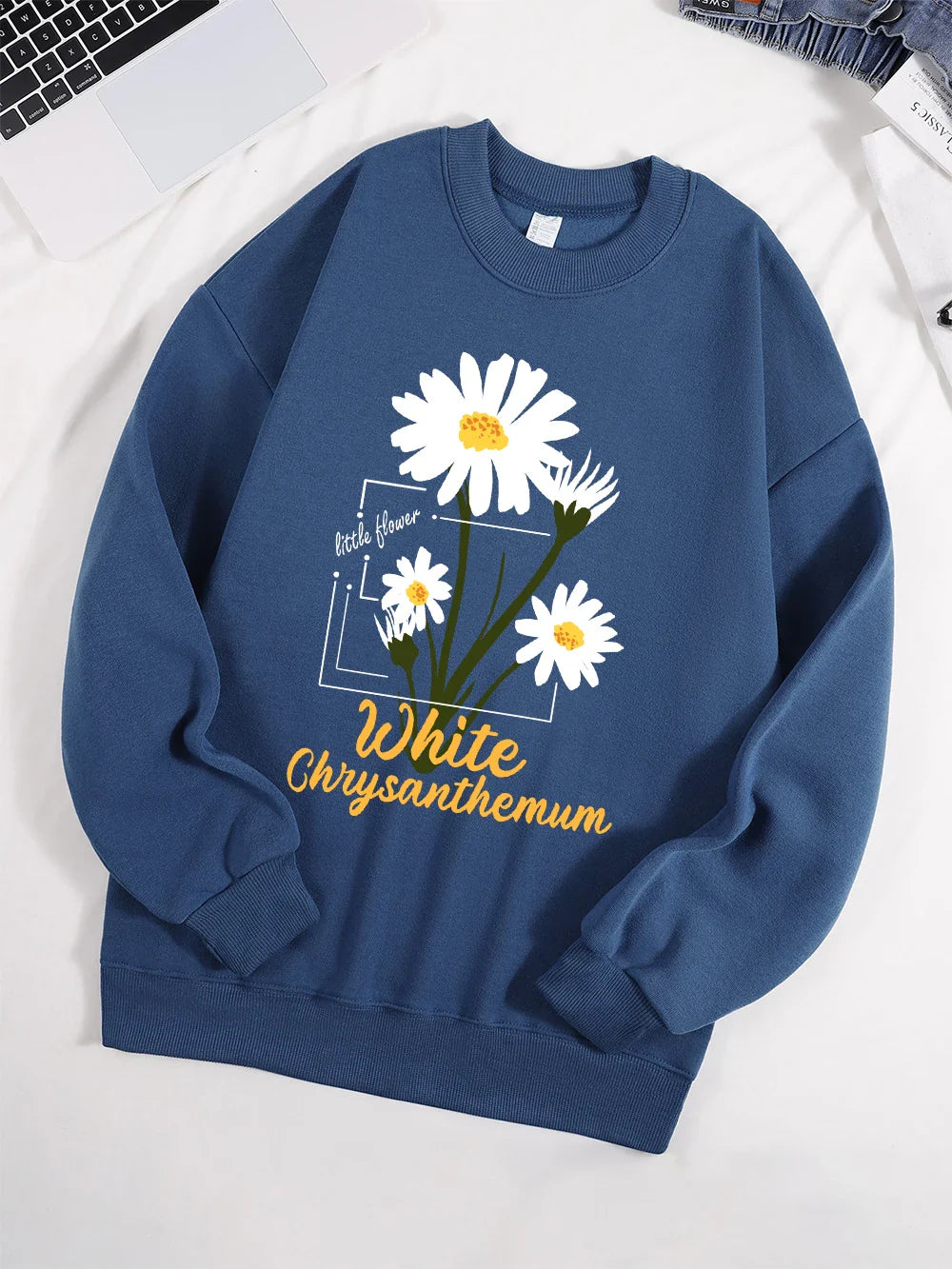 Little White Chrysanthemum Sweatshirt