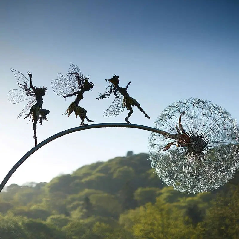 Fairy Dancing with Dandelion Garden Statue