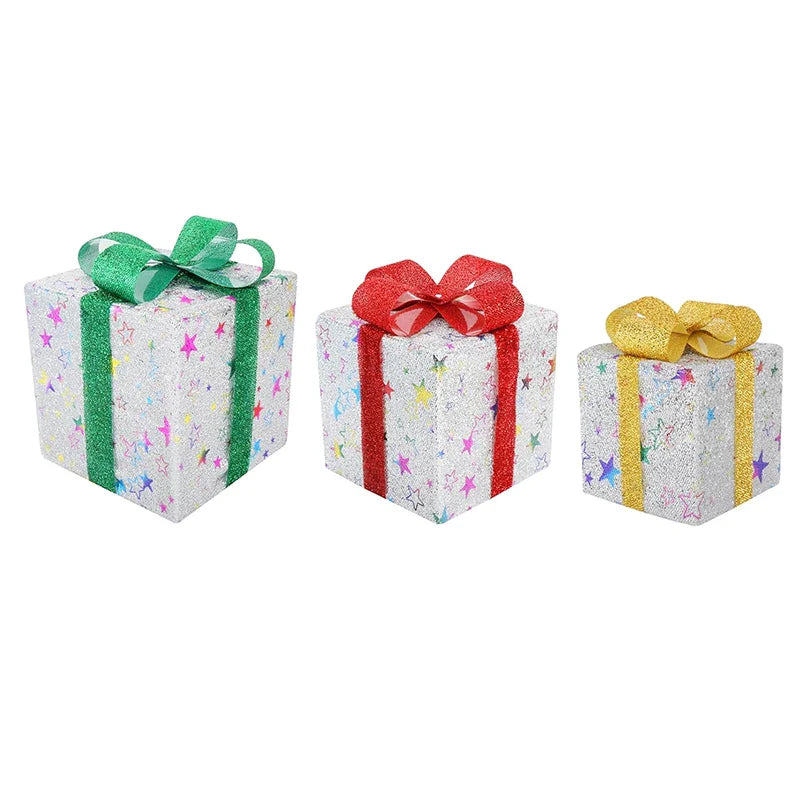 Christmas Lighted Gift Boxes with Remote