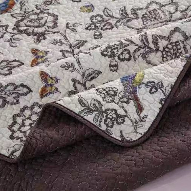 Handmade Colorful Birds Bedspread Set