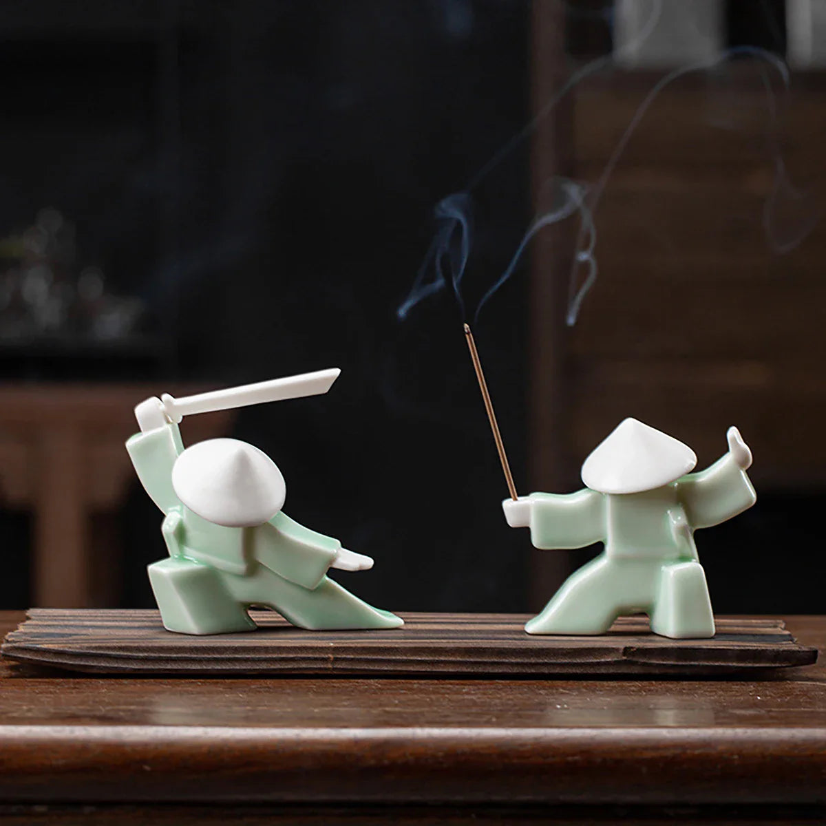 Ceramic Samurai Figurine - Geometric Oriental Desk Decor Ceramic Decor Ceramic Samurai Figurine Figurine Home decor Japanese Decor Living Room Modern Decor