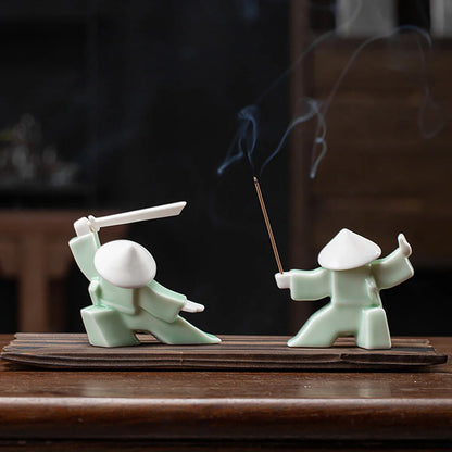 Ceramic Samurai Figurine - Geometric Oriental Desk Decor Ceramic Decor Ceramic Samurai Figurine Figurine Home decor Japanese Decor Living Room Modern Decor